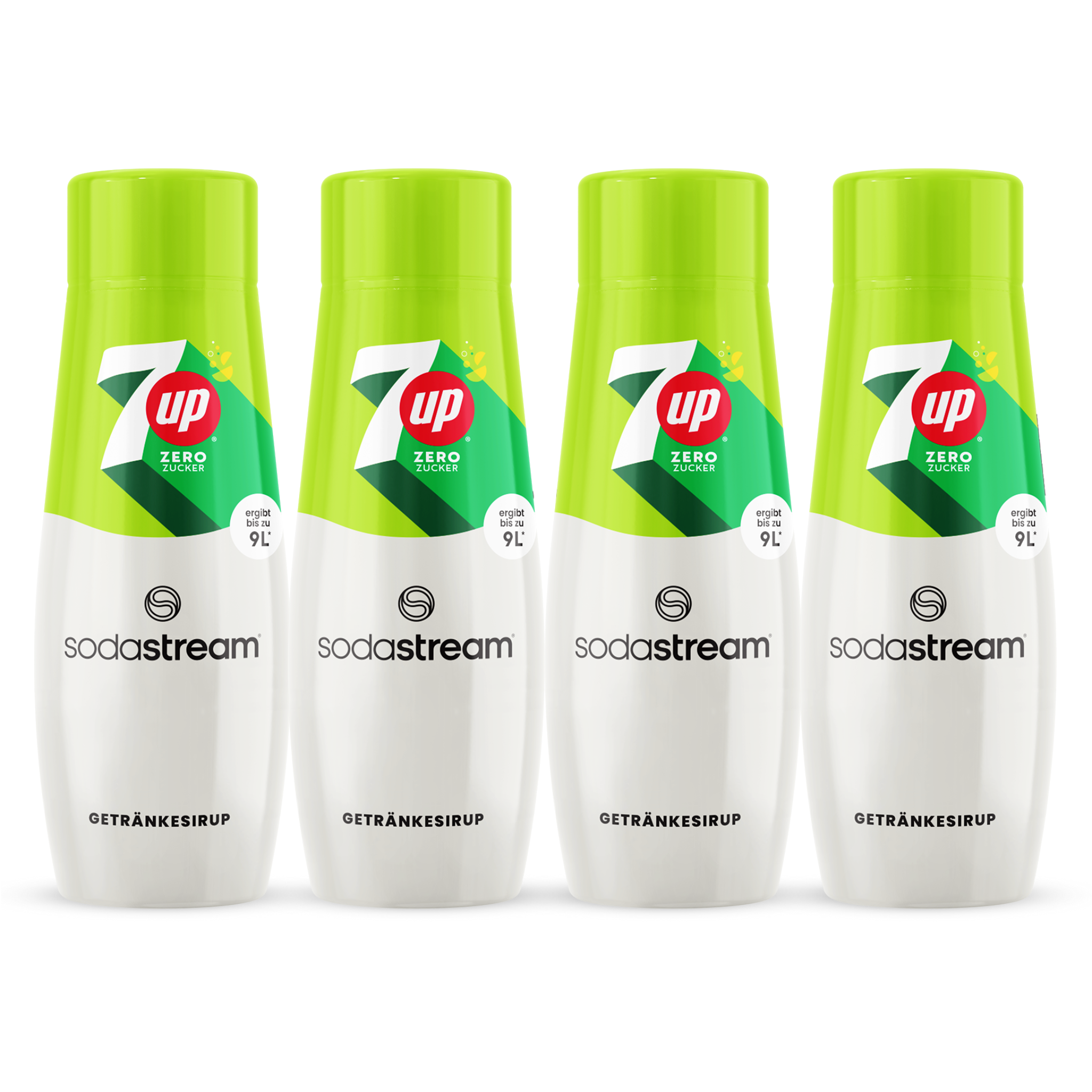 7up Zero Zucker Vorrats-Mix Sirup 440ml, 4er-Pack