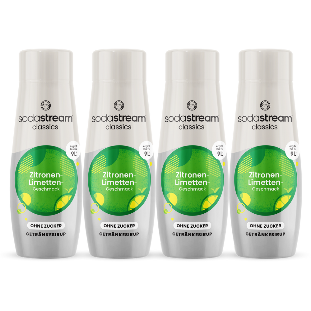 Zitrone-Limette ohne Zucker Vorrats-Mix Sirup 440ml, 4er-Pack