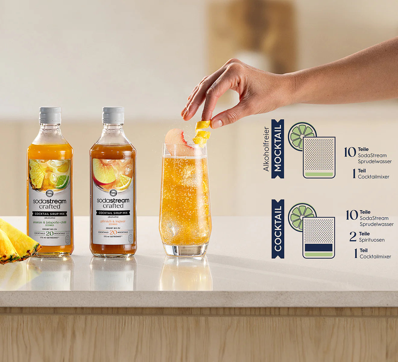 Cocktail Sirup-Mix Ananas & Jalapeno-Chilli (alkoholfrei) 330ml