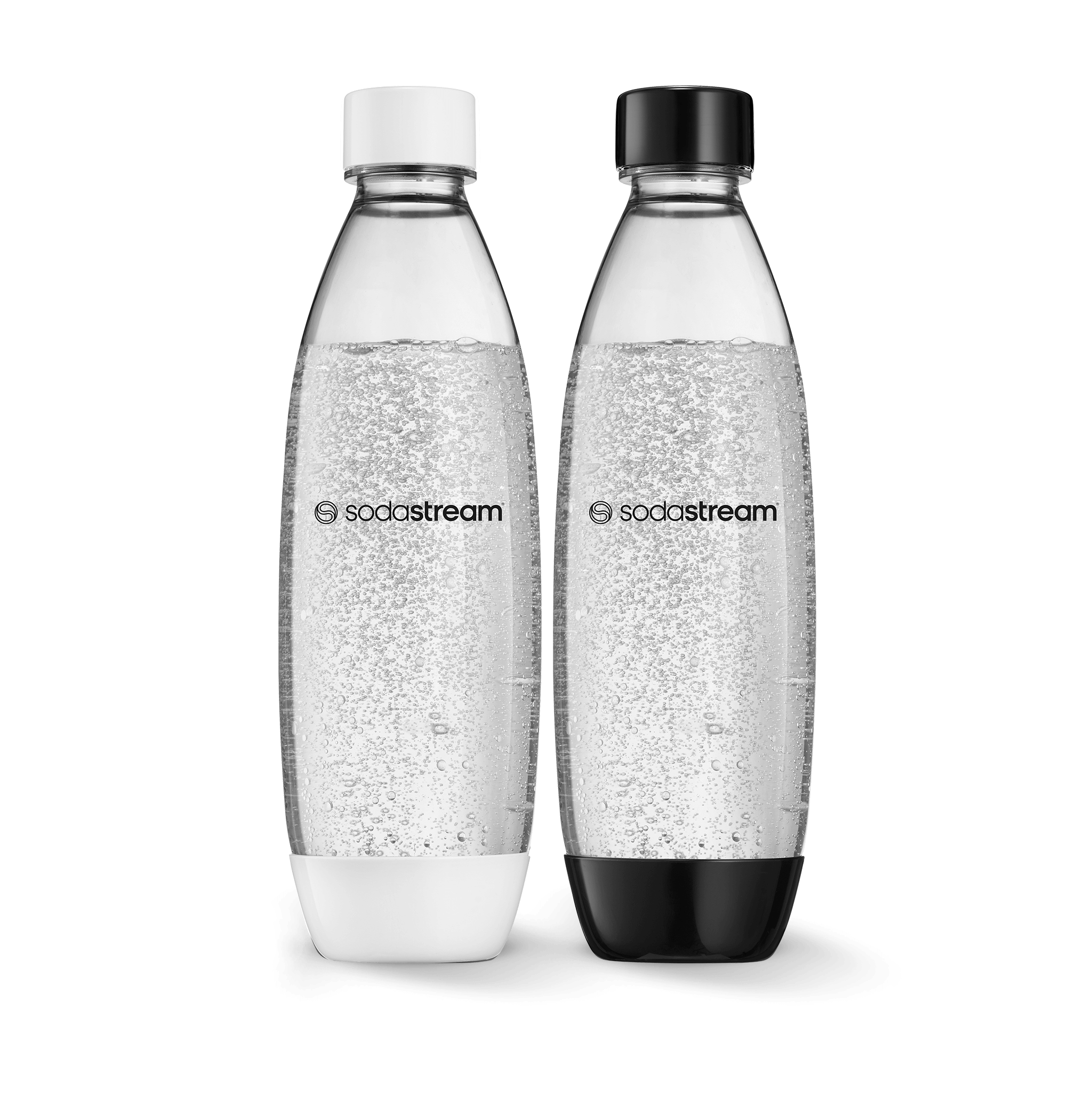 Kunststoffflasche FUSE weiß/schwarz 1L, 2er-Pack sodastream