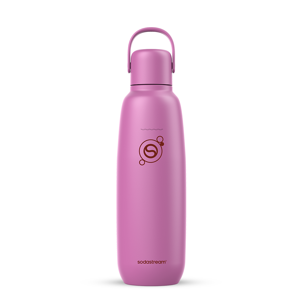 fizz & go Edelstahl Sprudlerflasche (Guava) 0,9 L, 1er-Pack sodastream