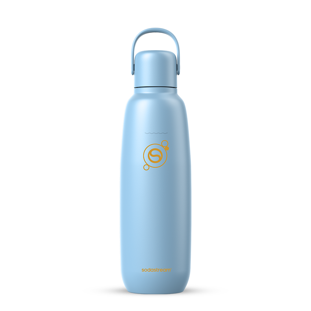 fizz & go Edelstahl Sprudlerflasche (Ice) 0,9 L, 1er-Pack sodastream