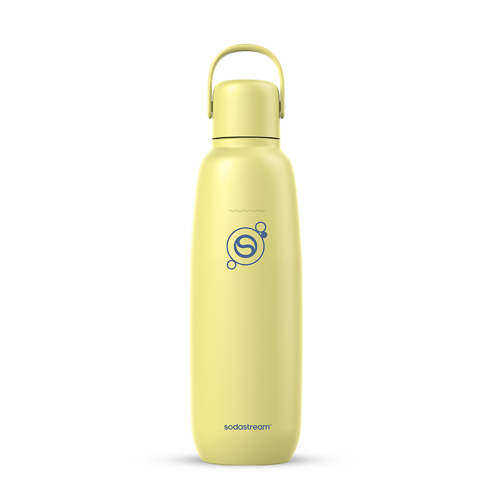 fizz & go Edelstahl Sprudlerflasche (Lemon Zest) 0,9 L, 1er-Pack sodastream