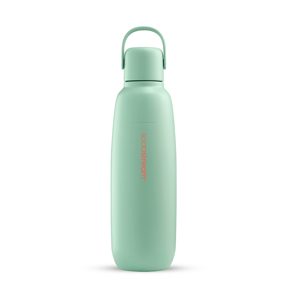 fizz & go Edelstahl Sprudlerflasche (Mint) 0,9L, 1er-Pack sodastream