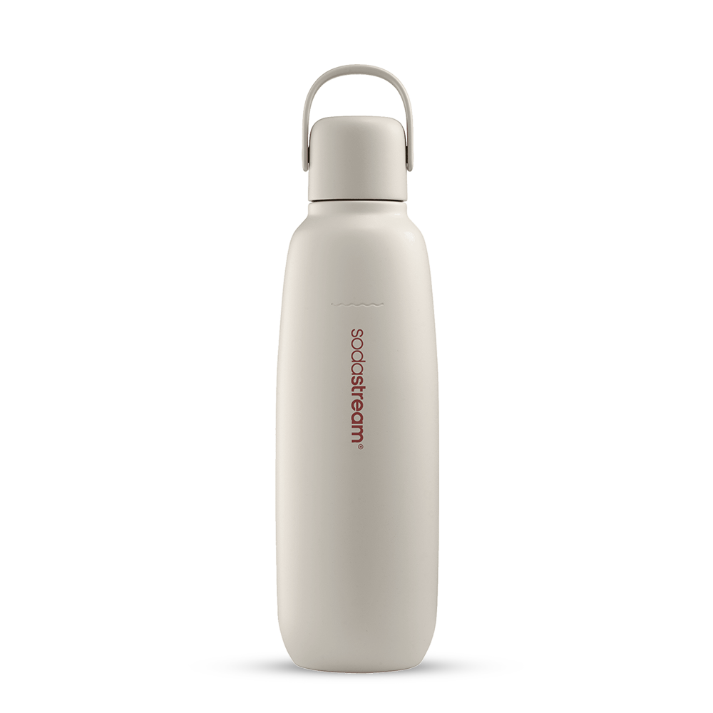 Metallflasche Fizz&go Edelstahl Sprudlerflasche (Sand) 0,9L, 1er-Pack
