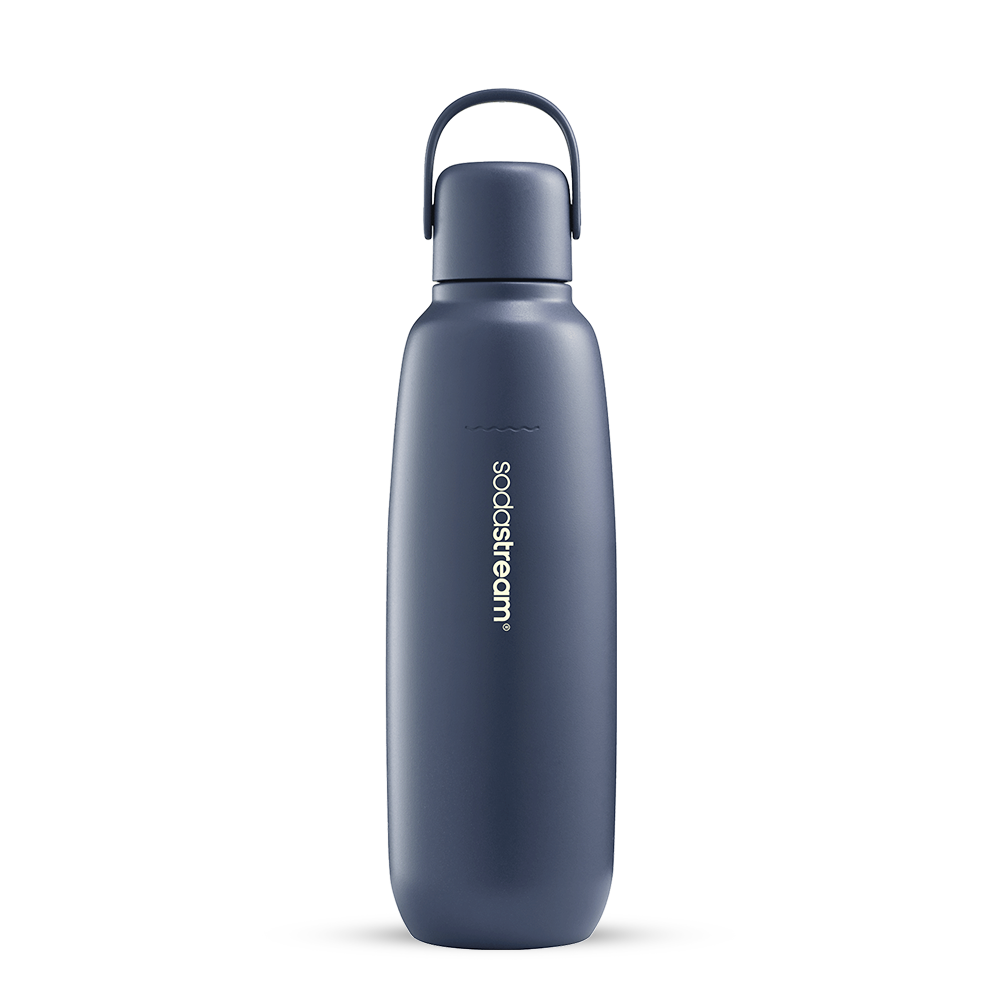 fizz & go Edelstahl Sprudlerflasche (Storm) 0,9L, 1er-Pack sodastream