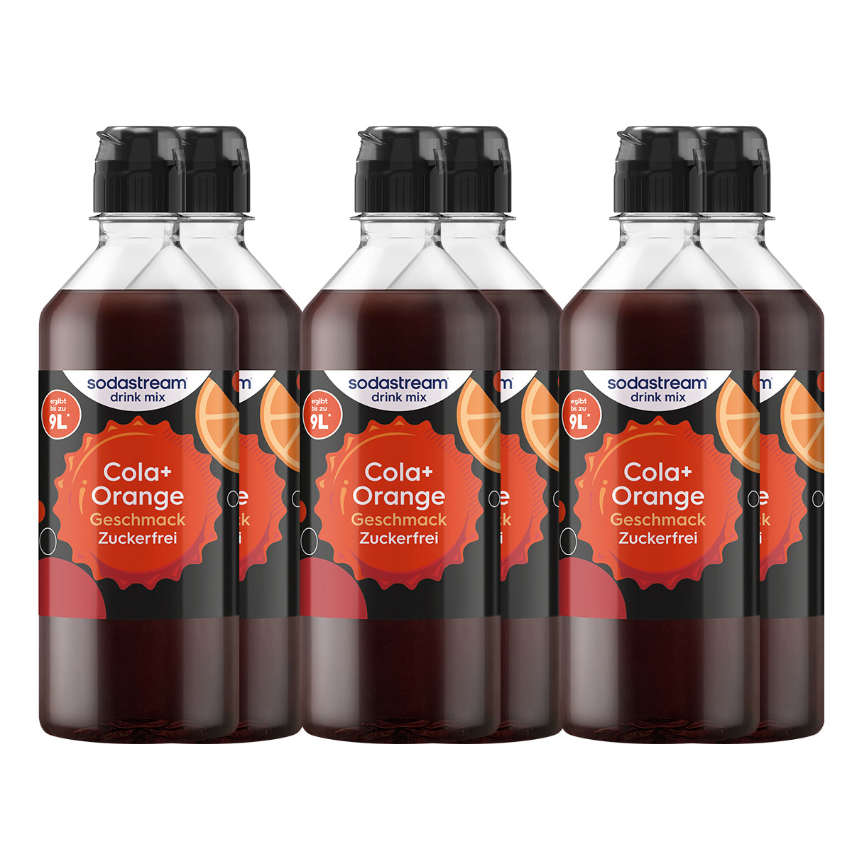 Cola + Orange zuckerfrei Sirup drink mix 440 ml, 6er-Pack sodastream