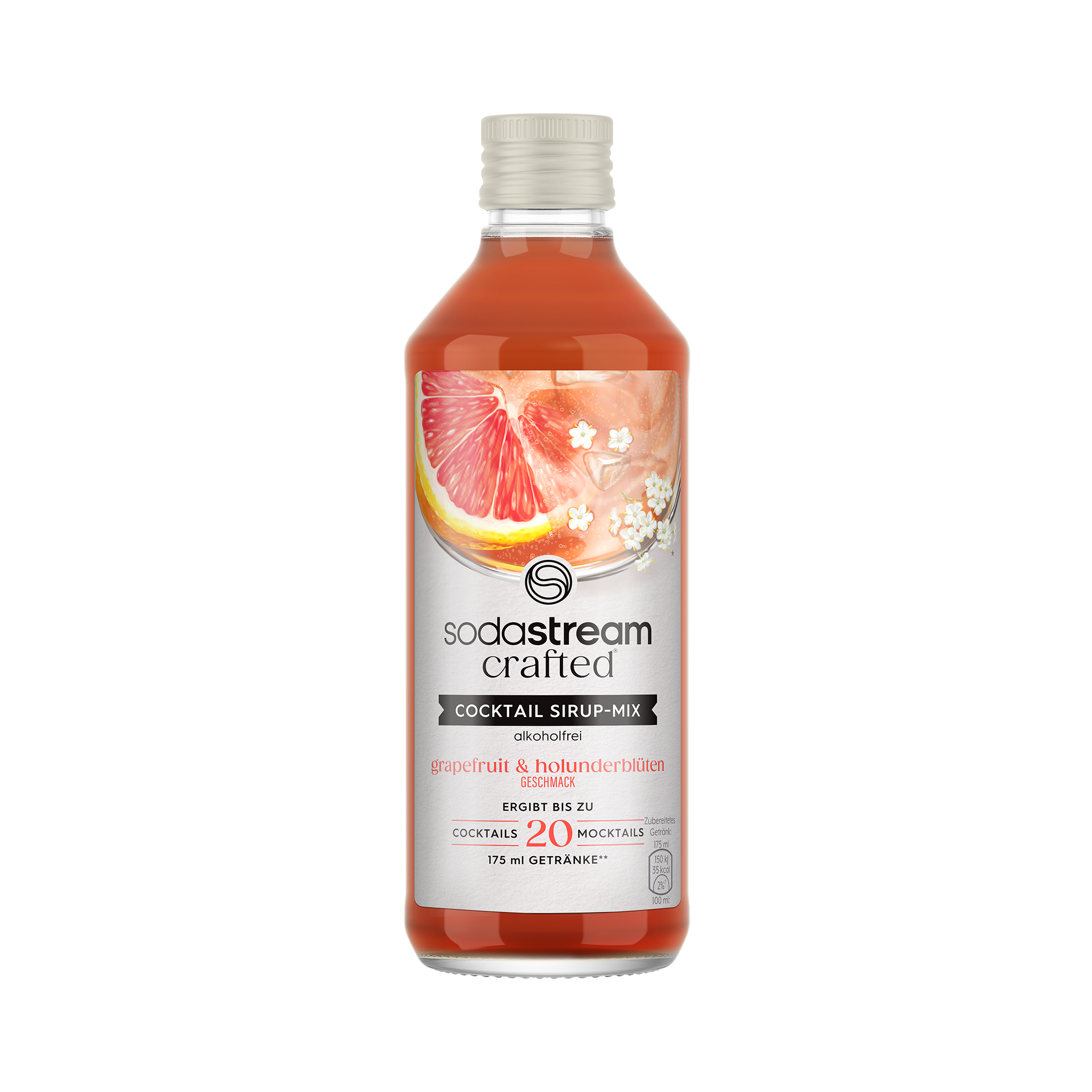 Cocktail Sirup-Mix Grapefruit & Holunderblüte (alkoholfrei) 330ml sodastream