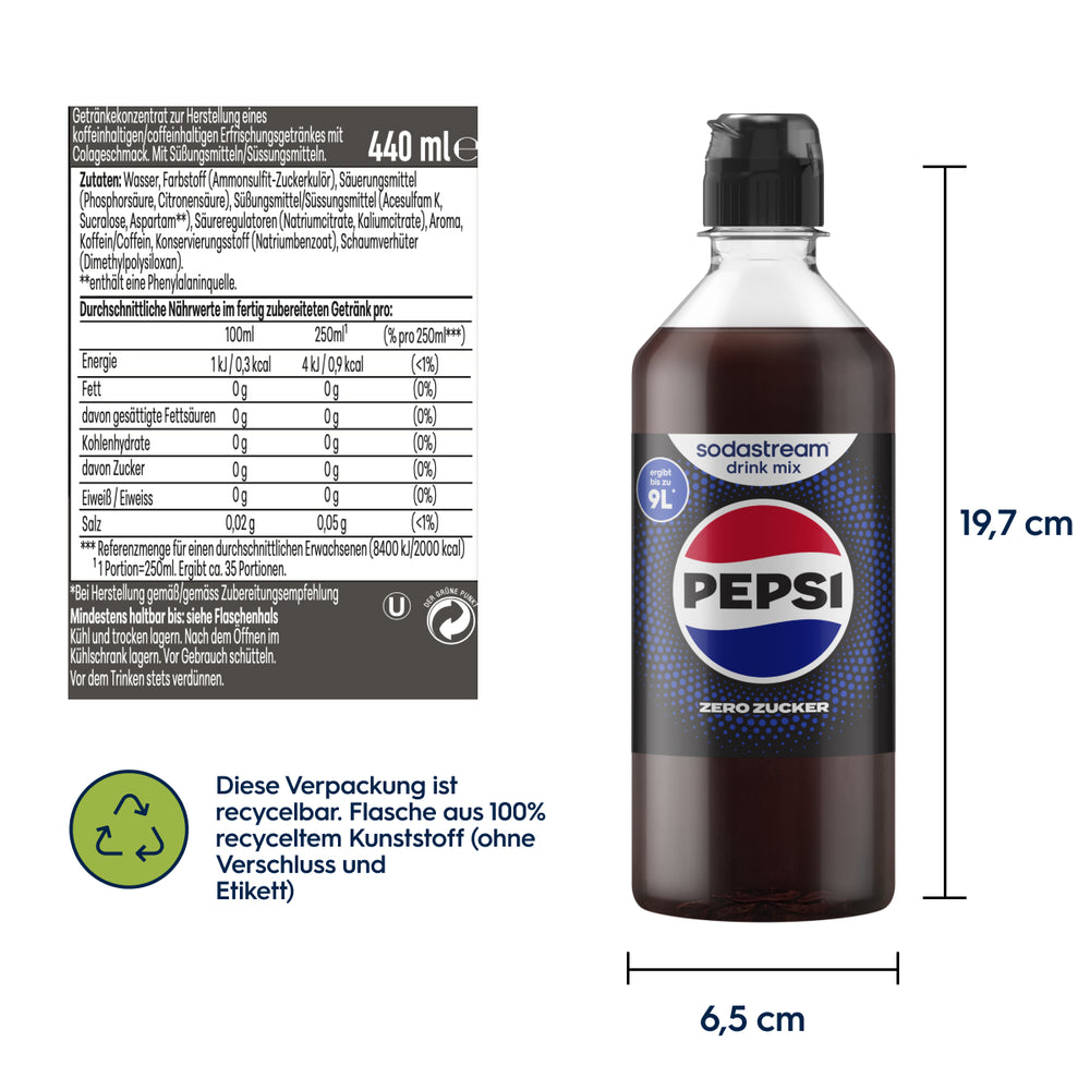 Pepsi Zero Zucker Sirup drink mix 440 ml