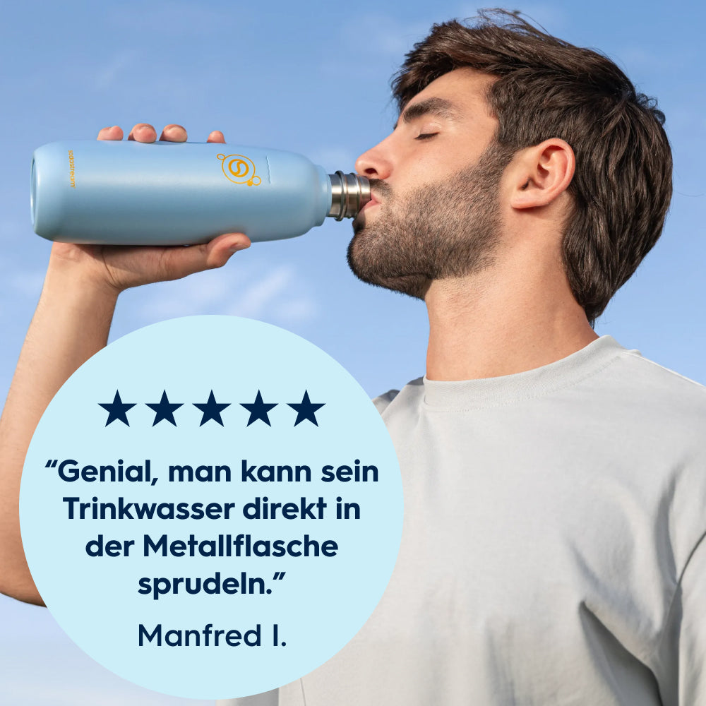 Fizz&go Edelstahl Sprudlerflasche (Ice) 0,9 L, 1er-Pack