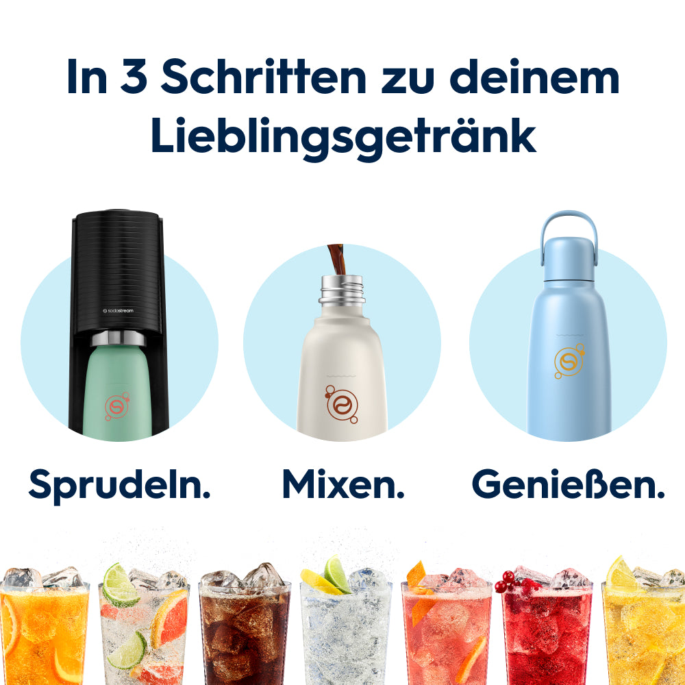 Fizz&go Edelstahl Sprudlerflasche (Ice) 0,9 L, 1er-Pack