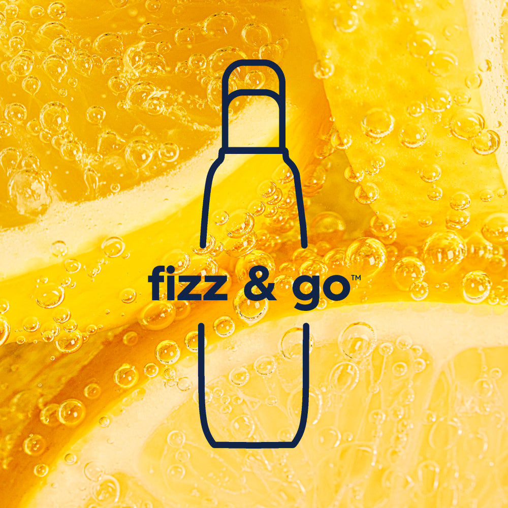 Fizz&go Edelstahl Sprudlerflasche (Lemon Zest) 0,9 L, 1er-Pack