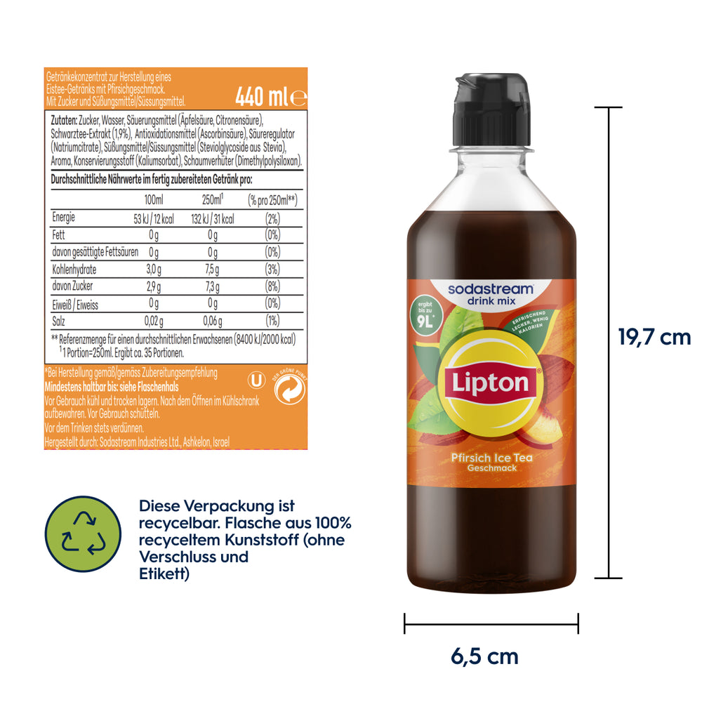 Lipton Pfirsich Ice Tea Sirup drink mix 440 ml